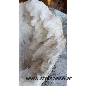 Schneequarz Kristall-Druse